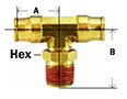 Push In Swivel Male Branch Tee Diagram